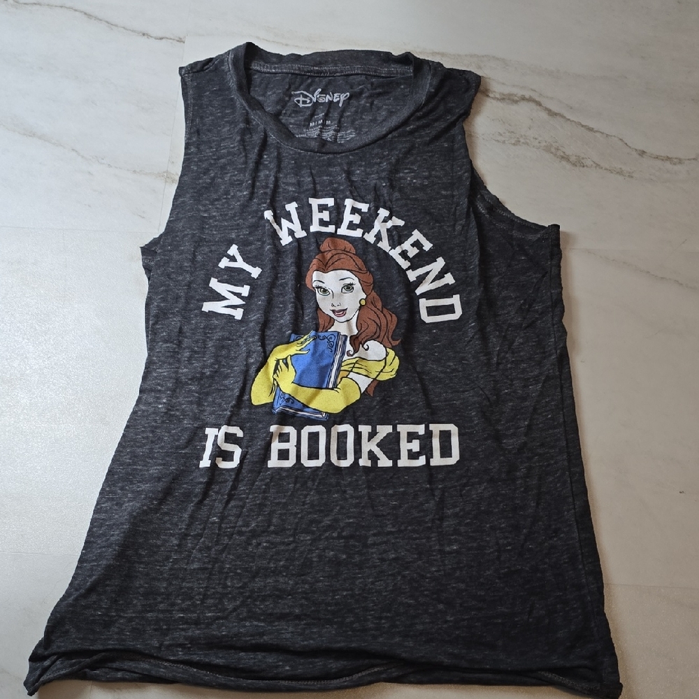 Disney Charcoal Tank Top with Belle Graphic